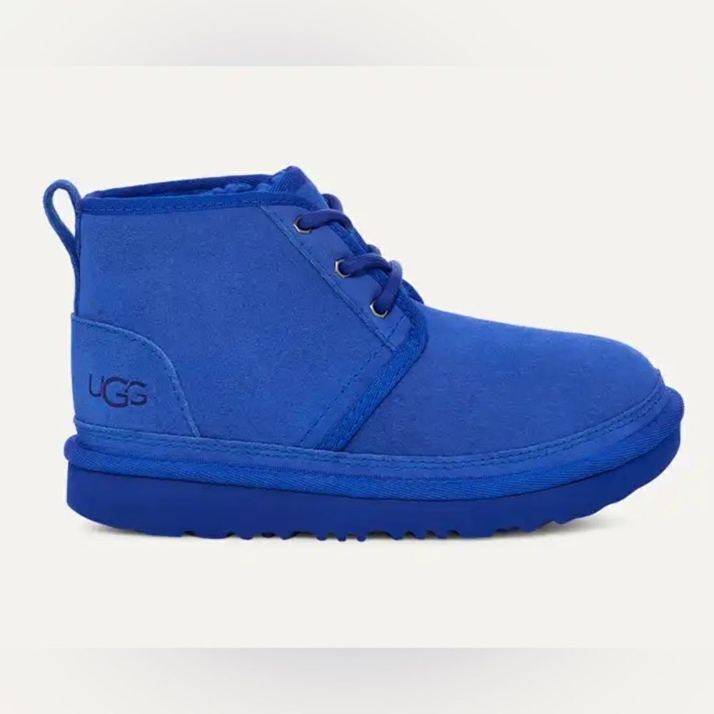 UGG Kids Neumel II Chukka Boots Size 6 Royal Blue Suede Lace-Up 1017320K